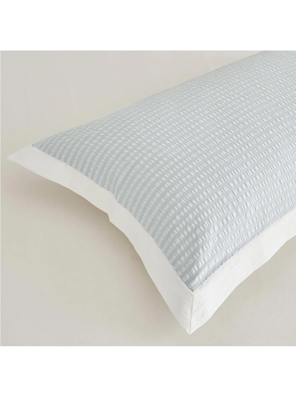NEW SUSYBAO Seersucker 100% CottonDuvet Cover Set, 3 Pcs Blue White
